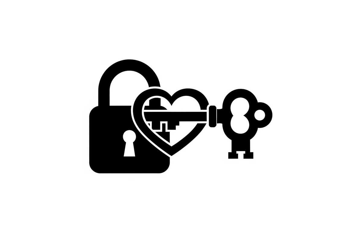Heart Lock and Key Silhouette Icons, an Illustration by Designer_Momina (Photo 29 of 51)
