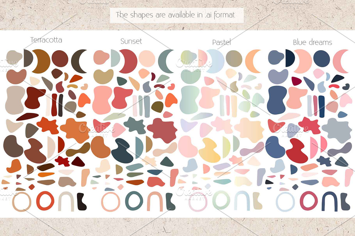4 colors combinations of shapes, a Texture Illustration by marie dricot (Photo 14 of 14)