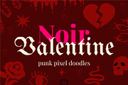 Noir Valentine punk pixel doodles, an Object Graphic by Elena Choo (Thumbnail 1 of 13)