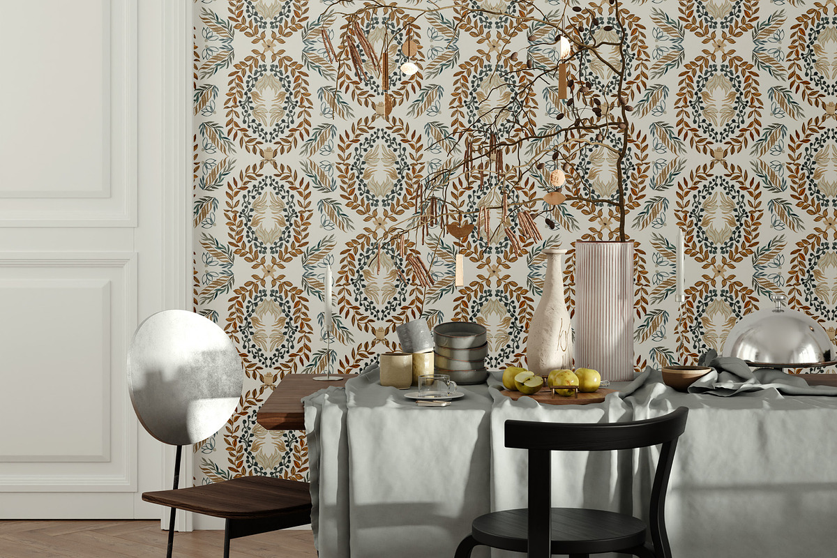 Heritage Botanical Duo, a Wallpaper Graphic by Webvilla Studio (Photo 7 of 7)