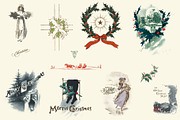Vintage Holiday Graphics, an Illustration by Blue Line Design (Thumbnail 10 of 15)