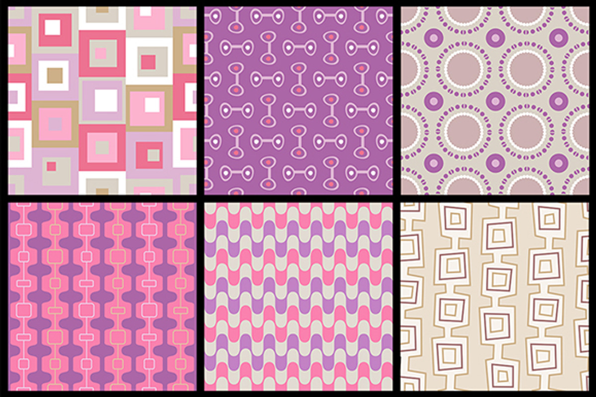9 Seamless Retro 60's Patterns preview 2