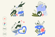 Self-care Website Illustrations, a Healthcare Illustration by Somewhat Brilliant (Thumbnail 1 of 4)