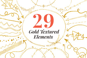 29 Gold Textured Elements
