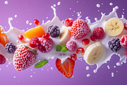 102 Fruits & berries milk splashes, a Food & Drink Photo by Handmadefont (Thumbnail 10 of 16)