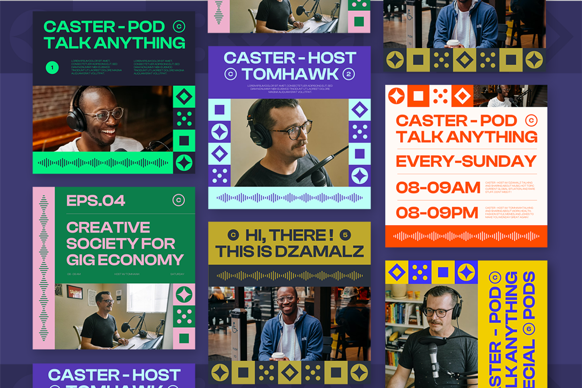 Caster - Podcast Cover Pack, a Social Media Template by Creative Zeune (Photo 2 of 2)