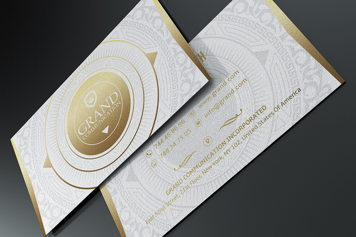 Gold And White Business Card, a Business Card Template by Marvel (Photo 4 of 6)