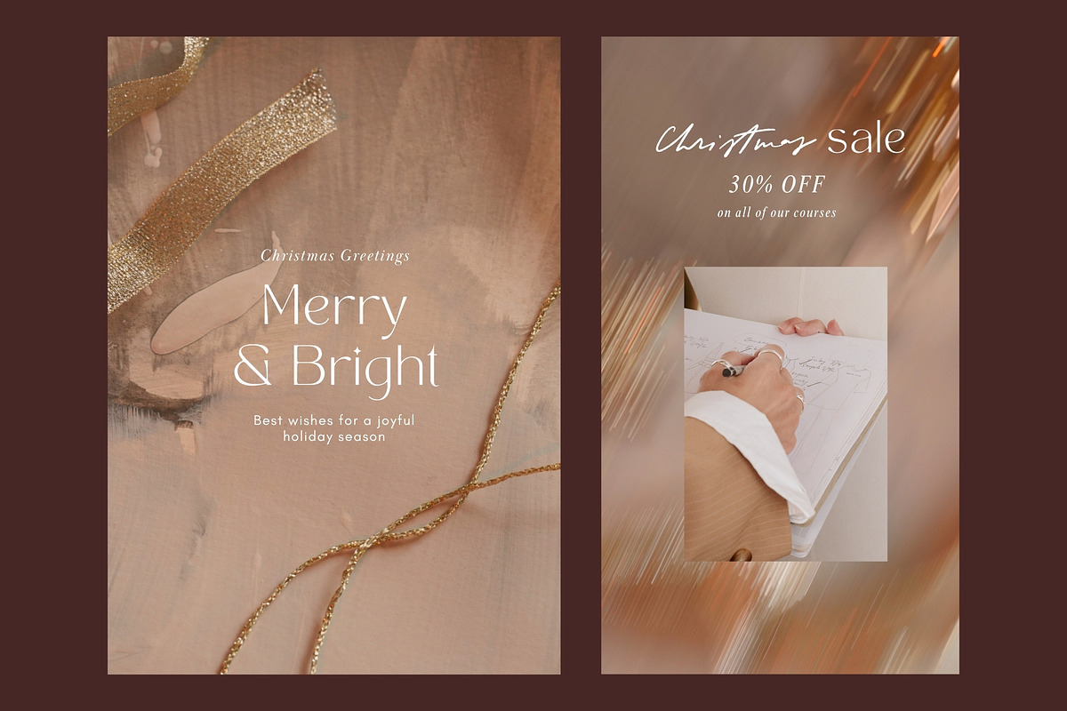 Aesthetic Gold Christmas Backgrounds, a Background Graphic by eclosque (Photo 10 of 36)