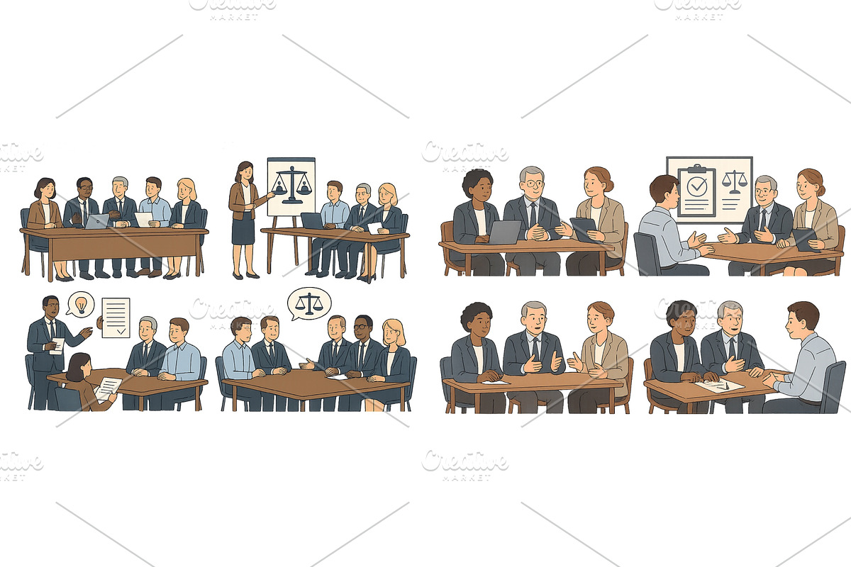 Discussion on legal matters among, a Person Illustration by ZinetroN
