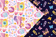 90s Watercolor clipart, patterns, a Decorative Illustration by Valin Malin (Thumbnail 6 of 14)