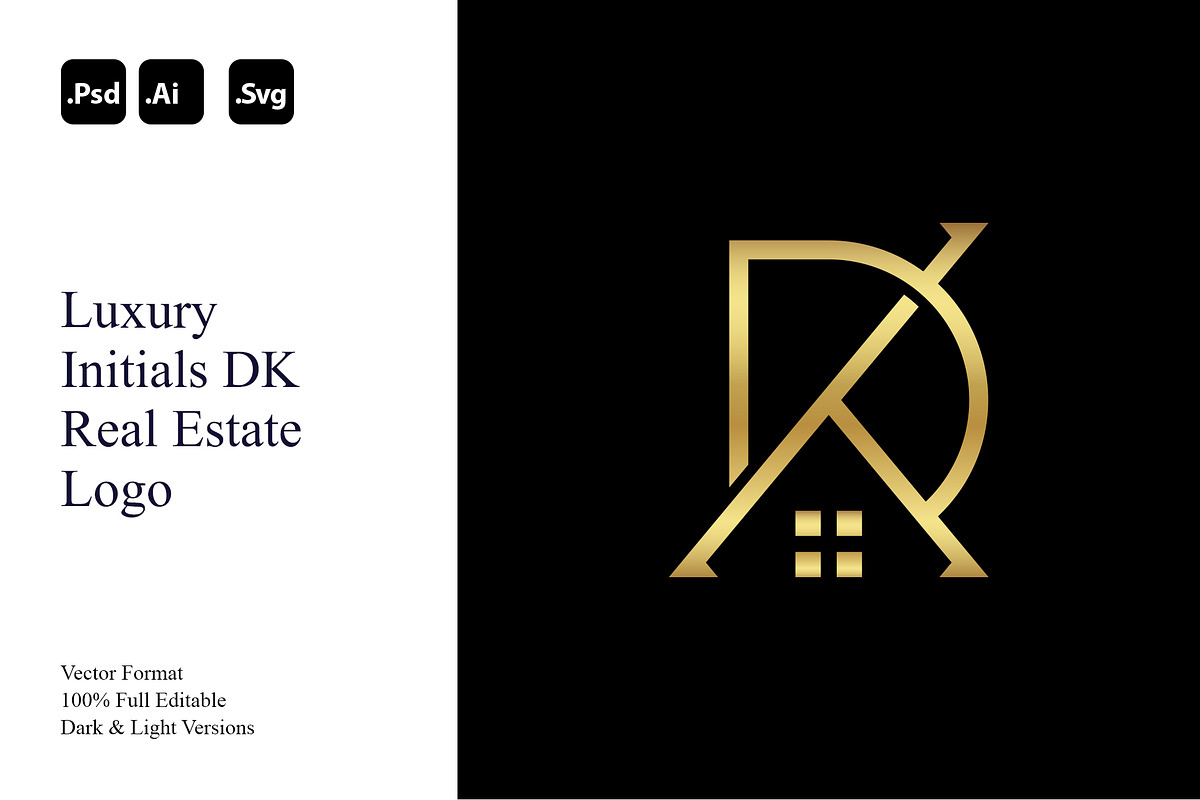 Luxury Initials DK Real Estate Logo, a Branding & Logo Template by Luxury Logos (Photo 1 of 4)