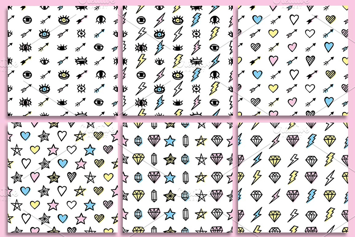 48 Hand Drawn Seamless Patterns Set, a Pattern Graphic by Stockaholic (Photo 2 of 9)