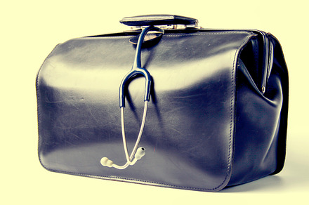 Medical bag with stethoscope