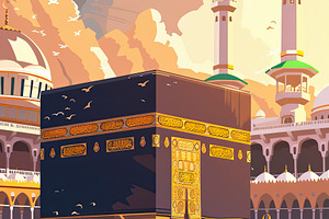 Illustration of the Kaaba in Mecca a, a Photo by LOGOCREATIVE
