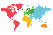 8x Colorful World Maps by Continents, an Education Illustration by asantosg (Thumbnail 8 of 8)