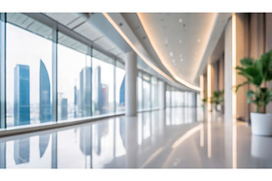 A bright, futuristic office corridor, an Architecture Photo by Igor Tichonow
