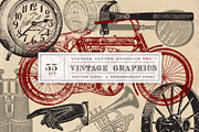 55 Vintage Vector Graphics, an Object Graphic by Eclectic Anthology (Thumbnail 1 of 5)