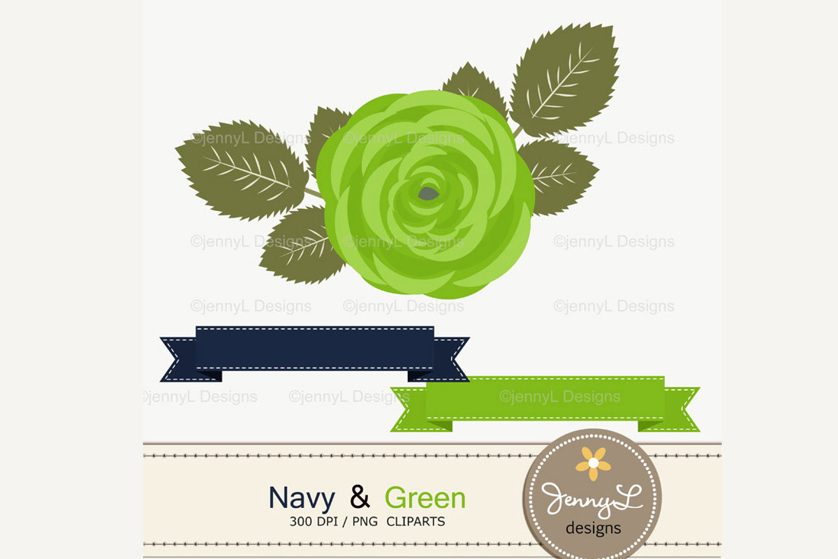 Navy and Green Digital Paper, a Pattern Graphic by JennyL Designs (Photo 2 of 3)