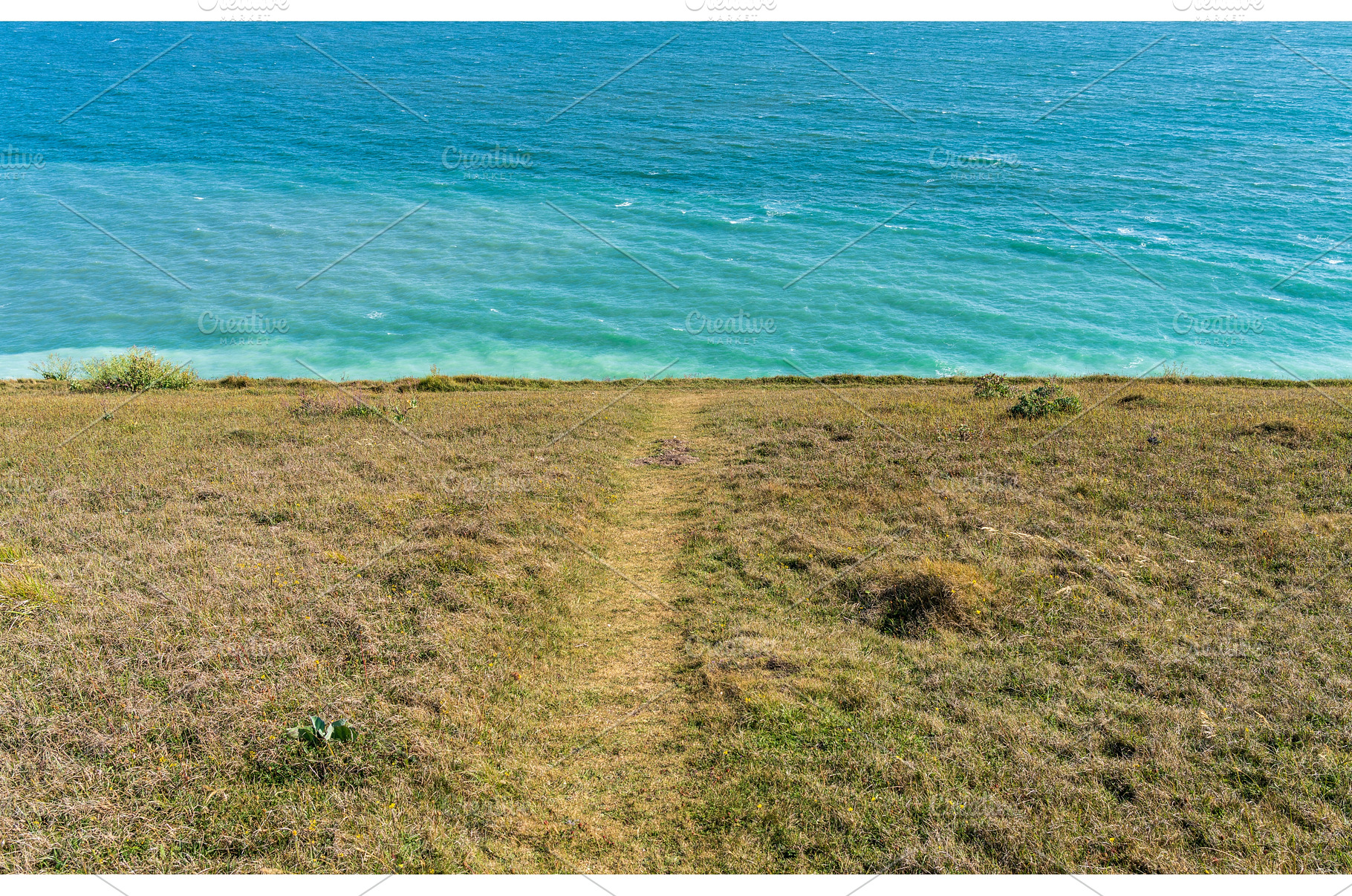 Eroding cliffs into the ocean in, a Nature Photo by Backyard Stock