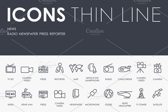 News Thinline Icons