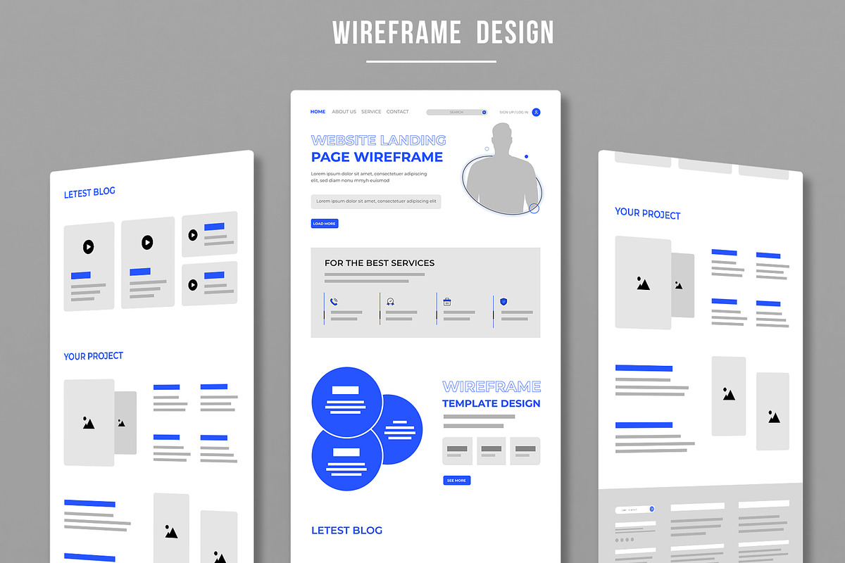 UI Website Wireframe Layout Kit, a Wireframe Template by MightyDesign (Photo 1 of 10)
