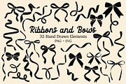 Ribbons & Bows Hand Drawn Clipart, a Decorative Illustration by Ginny and Sam (Thumbnail 2 of 8)