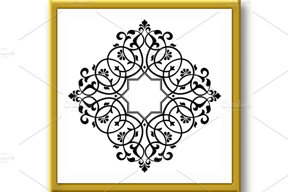 Black vector pattern on a white, a Decorative Illustration by RODINA (Photo 2 of 3)