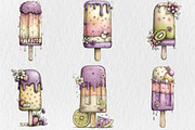 Whimsical Summer Ice Cream Clipart, a Seasonal Illustration by Rose Art (Thumbnail 3 of 6)