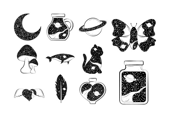 Surreal Astrology Icons Set preview 2