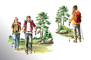 Let's Hiking! Watercolor set, a Person Illustration by Daria Ustiugova (Thumbnail 7 of 13)