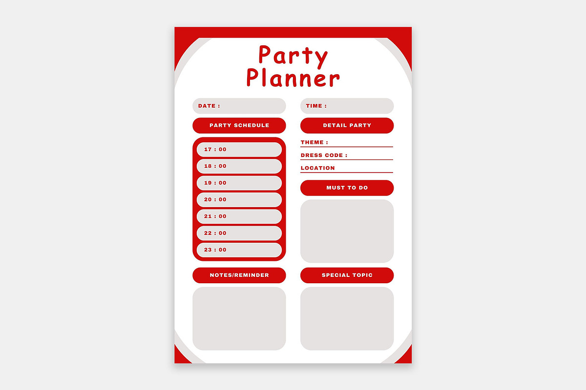 CANVA Party Planner, a Stationery Template by MNT-Creator (Photo 2 of 5)