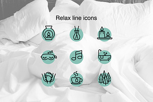 Relax line icons, an Outline Icon by Lyolya Profitrolya