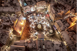 Aerial night View of Tallinn with, an Architecture Photo by Nature and travel