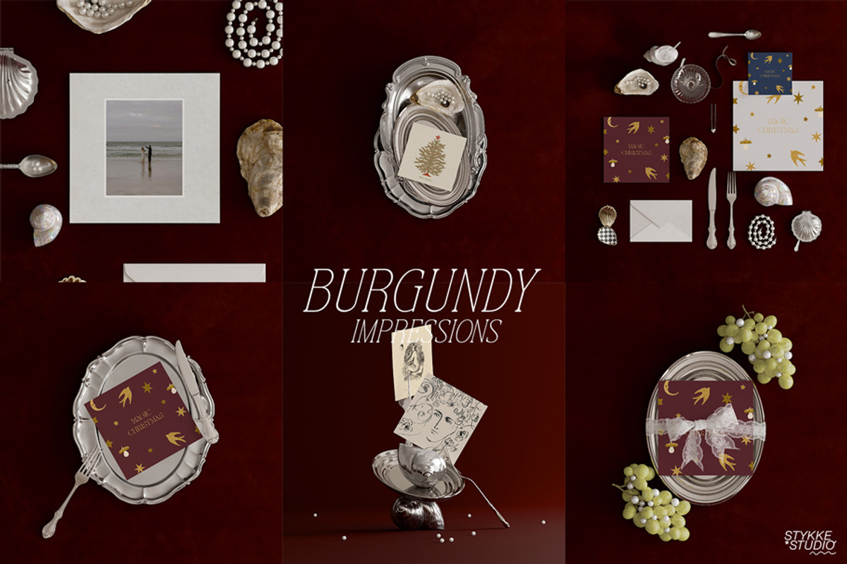 TREASURES OF THE SEA burgundy mockup, a Household Mockup by Stykke Studio (Photo 7 of 9)