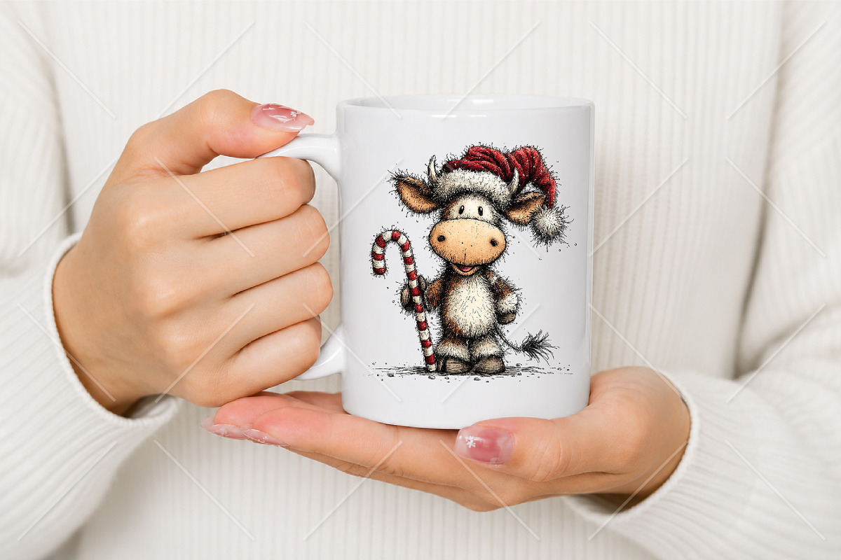 Whimsical Christmas Cute Cows PNG, a Seasonal Illustration by Canvas Craft (Photo 9 of 10)