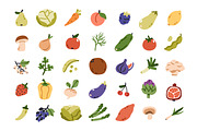 Fruits & vegetables. Food icons set, a Food Illustration by Good Studio (Thumbnail 3 of 4)