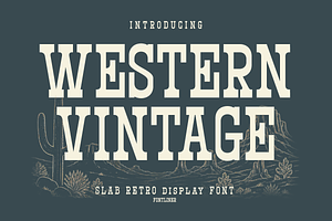 Western Vintage - Slab Serif Font, a Slab Serif Font by Font Liner