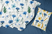 Yellow-blue flowers. 7 patterns, a Pattern Graphic by HmarkaShop (Thumbnail 3 of 5)