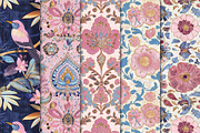 Vintage Boho Floral Digital Paper, a Pattern Graphic by Maishop (Thumbnail 2 of 3)