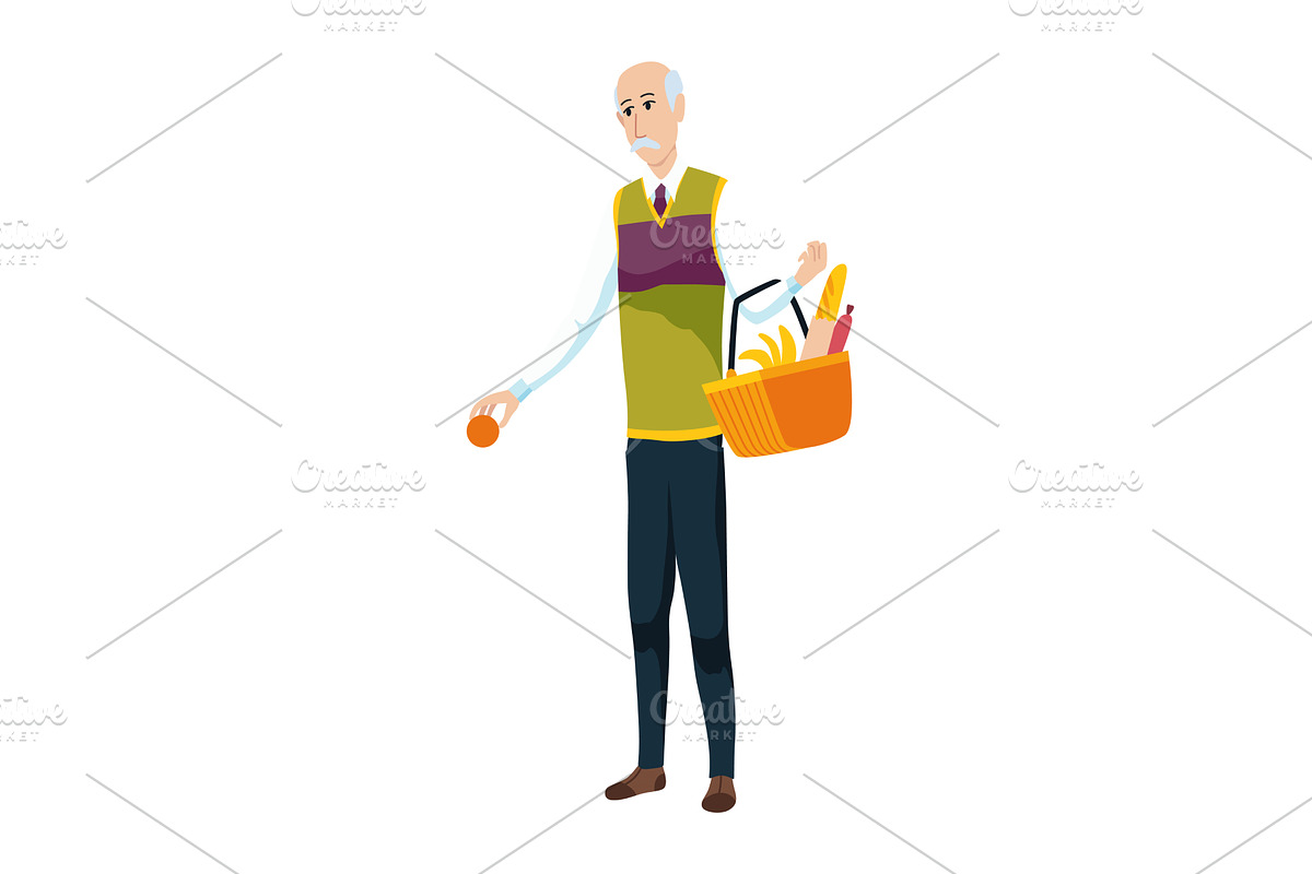 Man shopping at the supermarket, an Object Illustration by the8monkey
