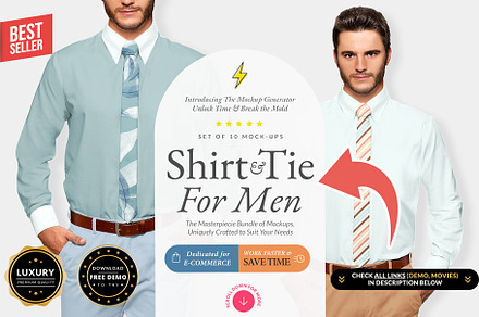 Men Shirt 2 10x Mock-ups, a Shirt Mockup by Mocca Mockups Store