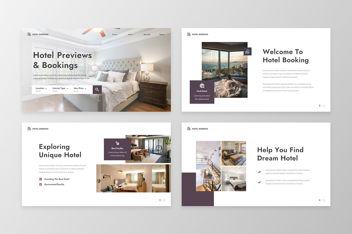 Hotel Booking Keynote Template, a Presentation Template by MtvtdArt (Photo 2 of 6)