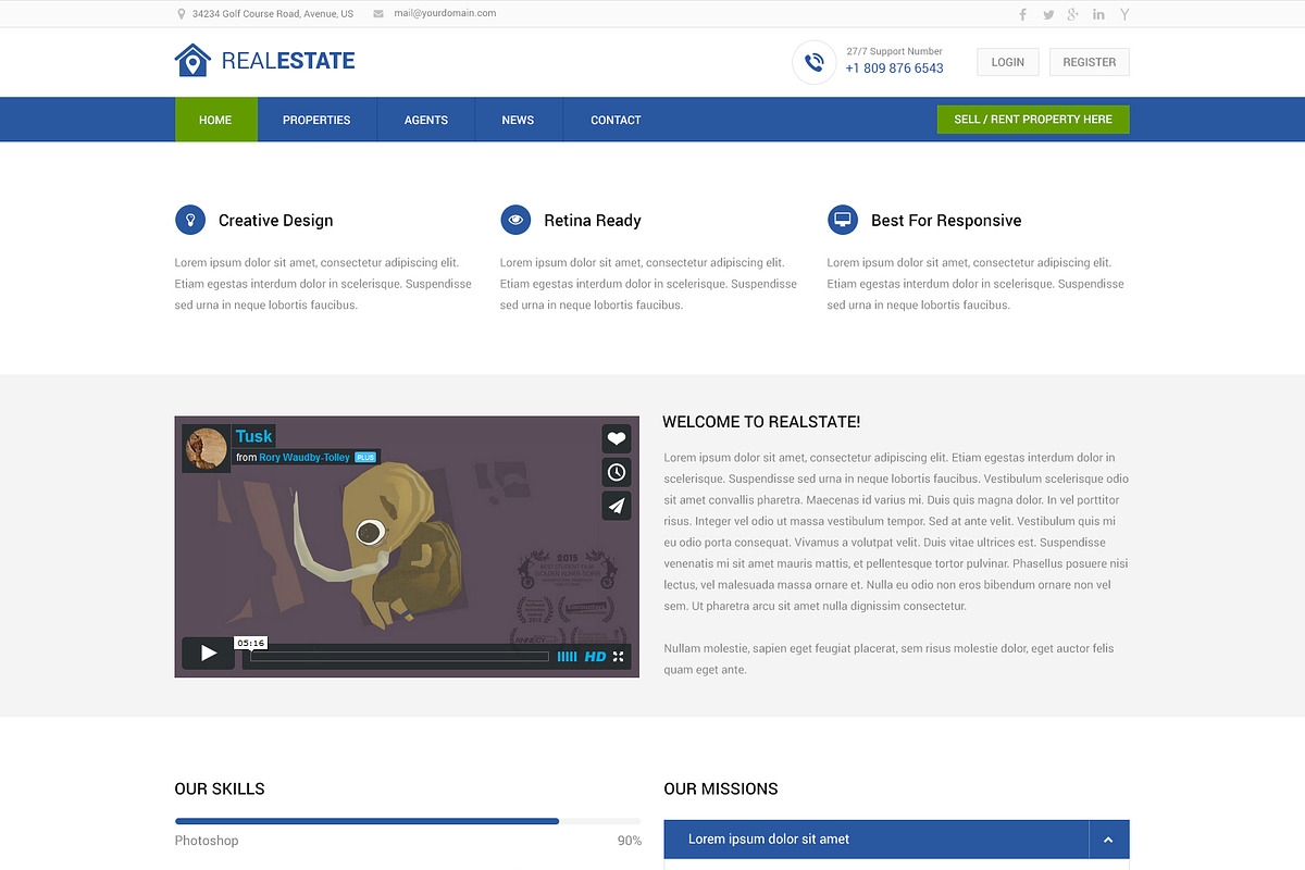 Real Estate PSD Website Template, a Landing Page Template by WebbyTemplates (Photo 20 of 20)