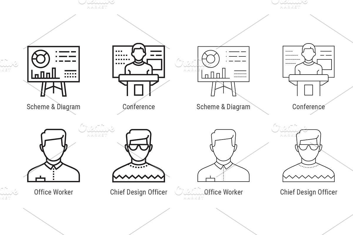 Teamwork, Leadership & Presentation, an Outline Icon by Nuburu (Photo 4 of 5)