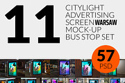 Warsaw Bus Stop Ad Screen Set 2, an Advertising Mockup by Graphic Shelter (Thumbnail 1 of 10)