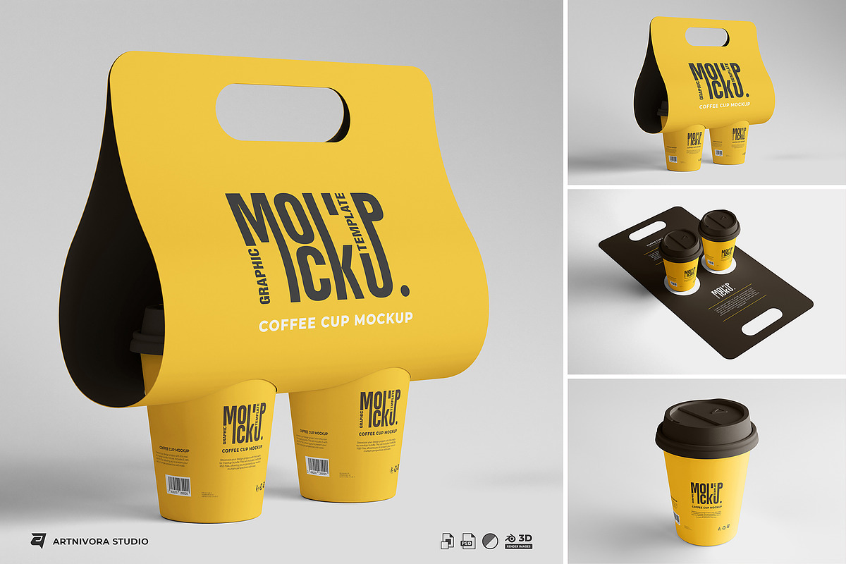 Coffee Cup Mockup Sets, a Cups & Container Mockup by Artnivora.Std (Photo 1 of 4)
