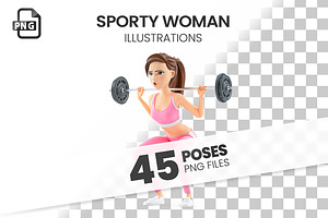 Sporty Woman – Set of 45 Poses, a Person Illustration by 3DMask