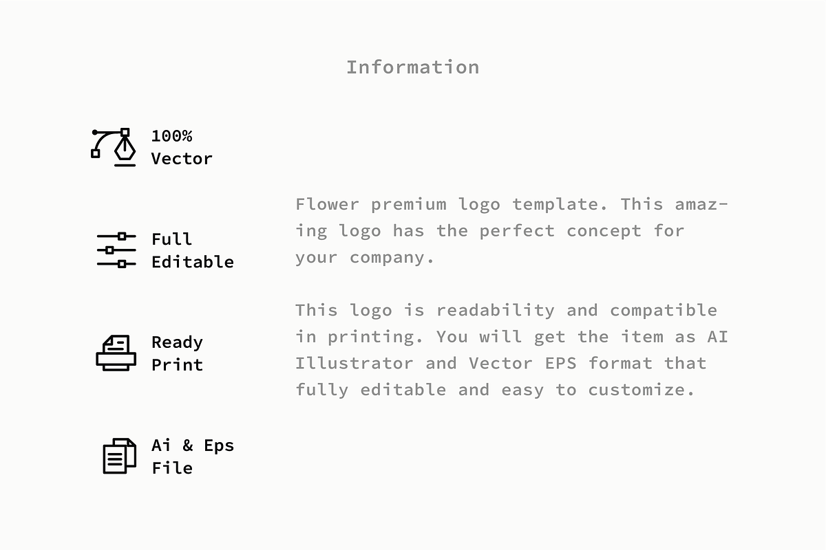Flower - Premium Logo Template, a Branding & Logo Template by Minimalist Logos (Photo 2 of 7)