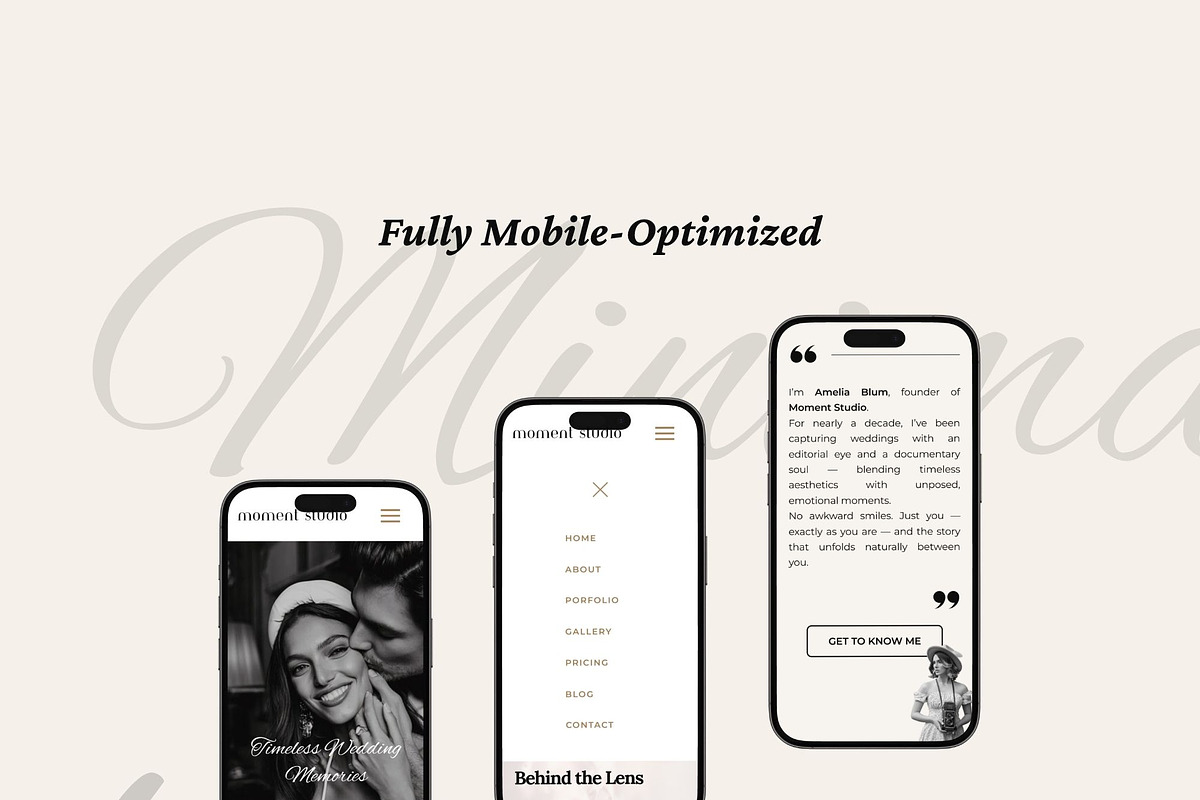 Wedding Photographer Showit Template, an App Template by MOAROShop (Photo 8 of 11)