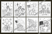 4 th of July Coloring Pages, an Object Graphic by protabsorkar11 (Thumbnail 3 of 4)